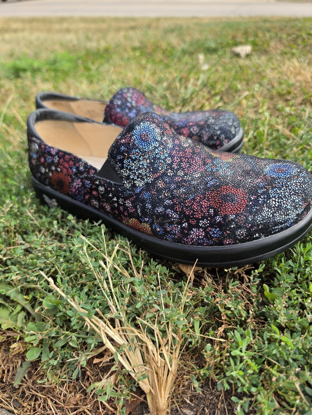 Alegria by PG Lite Keli Floral Leather Slip-On Shoes EU 43